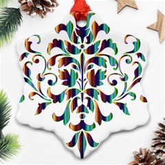 Damask Decorative Ornamental Ornament (snowflake) by Nexatart