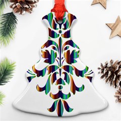 Damask Decorative Ornamental Christmas Tree Ornament (two Sides) by Nexatart