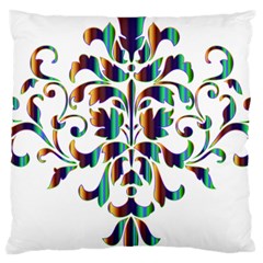 Damask Decorative Ornamental Large Cushion Case (one Side) by Nexatart