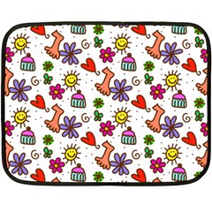 Doodle Pattern Fleece Blanket (Mini)