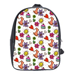 Doodle Pattern School Bags(Large) 