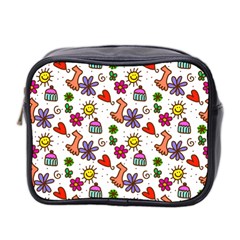 Doodle Pattern Mini Toiletries Bag 2-Side