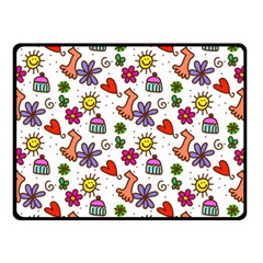 Doodle Pattern Double Sided Fleece Blanket (small)  by Nexatart