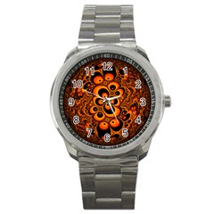 Fractals Ball About Abstract Sport Metal Watch by Nexatart