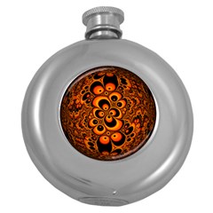 Fractals Ball About Abstract Round Hip Flask (5 Oz)