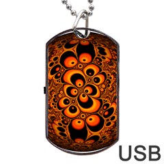 Fractals Ball About Abstract Dog Tag Usb Flash (one Side)