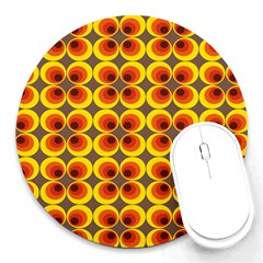 Seventies Hippie Psychedelic Circle Round Mousepads by Nexatart