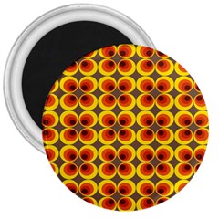 Seventies Hippie Psychedelic Circle 3  Magnets