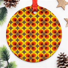 Seventies Hippie Psychedelic Circle Ornament (round) by Nexatart