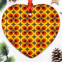 Seventies Hippie Psychedelic Circle Ornament (heart) by Nexatart