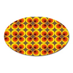 Seventies Hippie Psychedelic Circle Oval Magnet by Nexatart