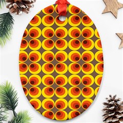 Seventies Hippie Psychedelic Circle Oval Ornament (two Sides) by Nexatart