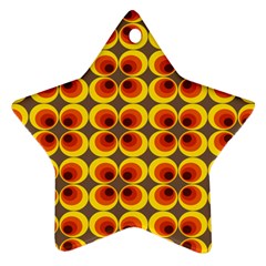 Seventies Hippie Psychedelic Circle Star Ornament (two Sides) by Nexatart