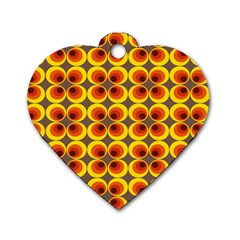 Seventies Hippie Psychedelic Circle Dog Tag Heart (two Sides) by Nexatart