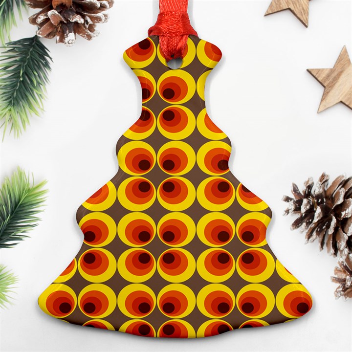 Seventies Hippie Psychedelic Circle Ornament (Christmas Tree) 