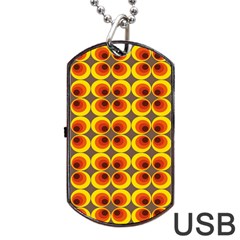 Seventies Hippie Psychedelic Circle Dog Tag Usb Flash (two Sides) by Nexatart