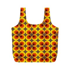 Seventies Hippie Psychedelic Circle Full Print Recycle Bags (m)  by Nexatart