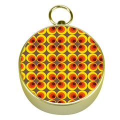 Seventies Hippie Psychedelic Circle Gold Compasses by Nexatart