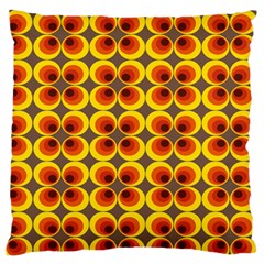 Seventies Hippie Psychedelic Circle Large Flano Cushion Case (one Side) by Nexatart