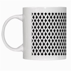 Diamond Black White Shape Abstract White Mugs by Nexatart