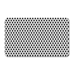 Diamond Black White Shape Abstract Magnet (rectangular) by Nexatart