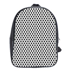 Diamond Black White Shape Abstract School Bags(large)  by Nexatart