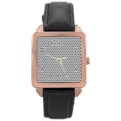 Diamond Black White Shape Abstract Rose Gold Leather Watch  by Nexatart