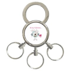 Valentine Day Poster 3-ring Key Chains by dflcprints