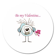 Valentine Day Poster Magnet 5  (round) by dflcprints