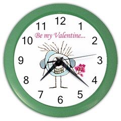 Valentine Day Poster Color Wall Clocks by dflcprints