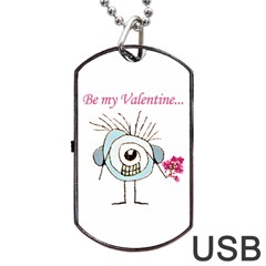 Valentine Day Poster Dog Tag Usb Flash (one Side) by dflcprints