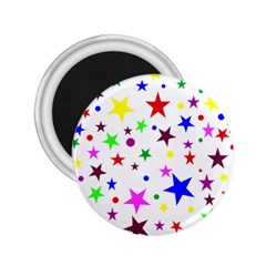 Stars Pattern Background Colorful Red Blue Pink 2 25  Magnets by Nexatart