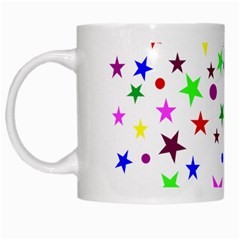 Stars Pattern Background Colorful Red Blue Pink White Mugs by Nexatart