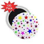 Stars Pattern Background Colorful Red Blue Pink 2.25  Magnets (100 pack)  Front