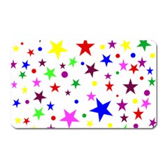 Stars Pattern Background Colorful Red Blue Pink Magnet (rectangular) by Nexatart