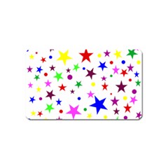 Stars Pattern Background Colorful Red Blue Pink Magnet (name Card) by Nexatart