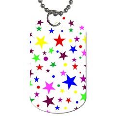 Stars Pattern Background Colorful Red Blue Pink Dog Tag (one Side) by Nexatart