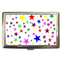 Stars Pattern Background Colorful Red Blue Pink Cigarette Money Cases by Nexatart