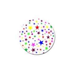 Stars Pattern Background Colorful Red Blue Pink Golf Ball Marker by Nexatart