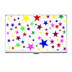 Stars Pattern Background Colorful Red Blue Pink Business Card Holders by Nexatart