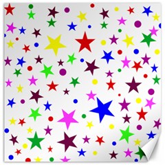 Stars Pattern Background Colorful Red Blue Pink Canvas 12  X 12   by Nexatart