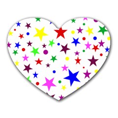 Stars Pattern Background Colorful Red Blue Pink Heart Mousepads by Nexatart