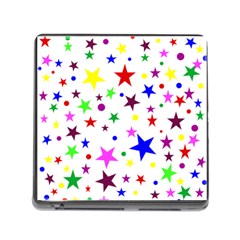 Stars Pattern Background Colorful Red Blue Pink Memory Card Reader (square) by Nexatart