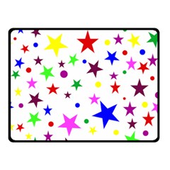 Stars Pattern Background Colorful Red Blue Pink Fleece Blanket (small) by Nexatart