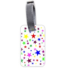 Stars Pattern Background Colorful Red Blue Pink Luggage Tags (one Side)  by Nexatart