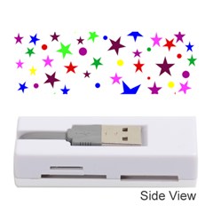 Stars Pattern Background Colorful Red Blue Pink Memory Card Reader (stick)  by Nexatart