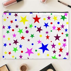 Stars Pattern Background Colorful Red Blue Pink Cosmetic Bag (xxxl)  by Nexatart