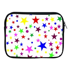 Stars Pattern Background Colorful Red Blue Pink Apple Ipad 2/3/4 Zipper Cases by Nexatart