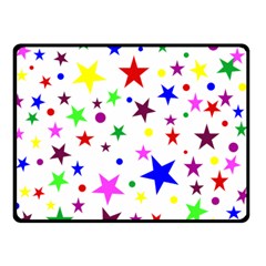 Stars Pattern Background Colorful Red Blue Pink Double Sided Fleece Blanket (small)  by Nexatart