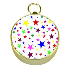 Stars Pattern Background Colorful Red Blue Pink Gold Compasses by Nexatart